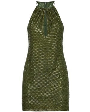Self-Portrait Rhinestone Tulle Dress - Green