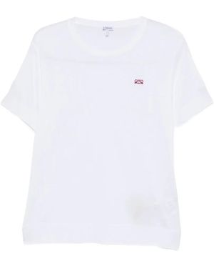 Loewe T-Shirt Mit Logo-Stickerei - Weiß