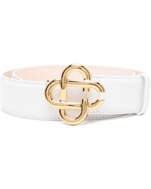 CASABLANCA Logo-Buckle Belt - White