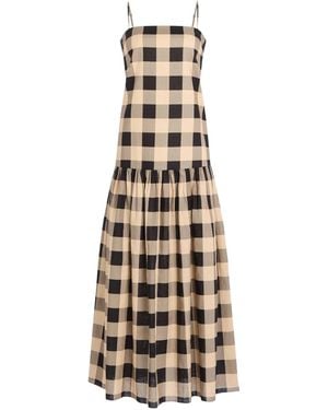 SER.O.YA Aydan Gingham Tiered Maxi Dress - Natural