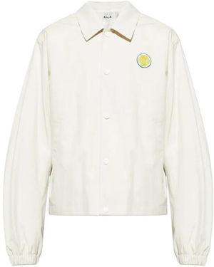 Bally Embroidered Collared Shirt Jacket - White