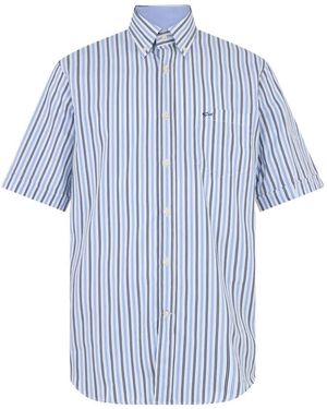 Paul & Shark Vertical-Stripe Short-Sleeve Shirt - Blue