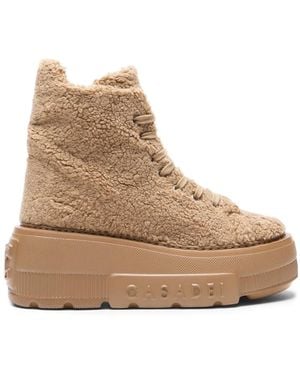 Casadei High-Top-Sneakers Mit Faux Fur - Natur