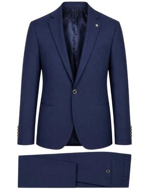 Luigi Bianchi Single-Breasted Notched-Lapel Suit - Blue