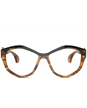 Alain Mikli Geometric-Frame Glasses - Brown