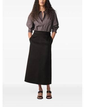 Studio Nicholson Savi A-Line Wool Midi Skirt - Black