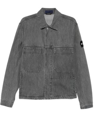 Stone Island Logo-Patch Denim Jacket - Gray