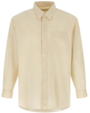 DUNST Striped Cotton Shirt - White