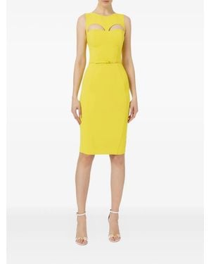 Elisabetta Franchi Belted Midi Dress - Yellow