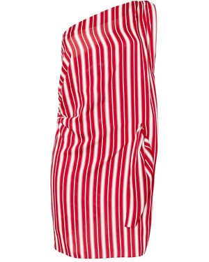 BLAKLACE Striped One-Shoulder Mini Dress - Red