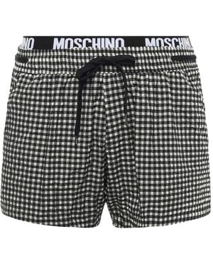 Moschino Badeshorts Mit Vichy-Karo - Schwarz