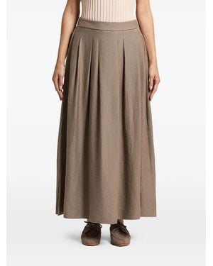 Peserico Pleated Maxi Skirt - Natural