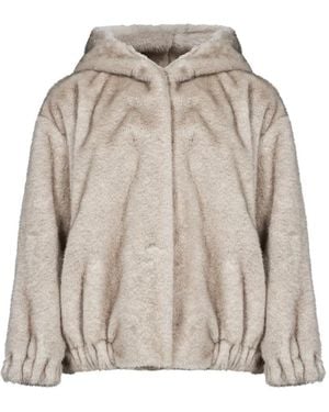 Antonelli Veste En Fourrure Artificielle À Capuche - Natural