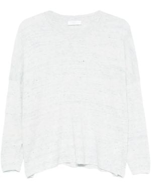 Fedeli Trui Met Ronde Hals En Mergel-Effect - Wit