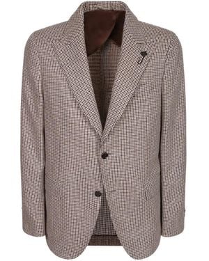 Lardini Houndstooth-Pattern Blazer - Brown