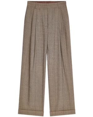 Dries Van Noten Pleated Wool Pants - Brown