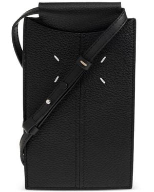Maison Margiela Four-Stitch Pebbled Leather Crossbody Bag - Black
