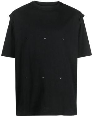 HELIOT EMIL Outline Logo Cotton T-Shirt - Black