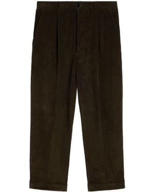 Ami Paris Carrot Cotton Cropped Pants - Black