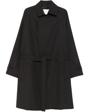 Costumein Belted-Collared Coat - Black