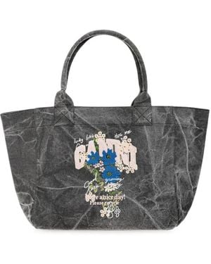 Ganni Sac Cabas Trapeze Médium - Black