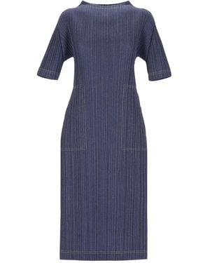 Pleats Please Issey Miyake Pleated Midi Dress - Blue