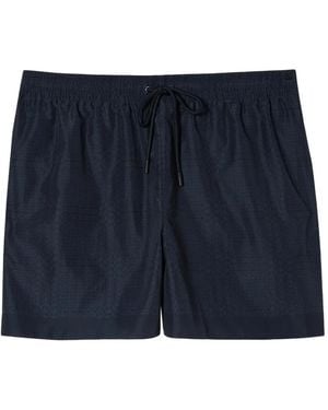 Gucci Zwembroek Met Dubbel G - Blauw