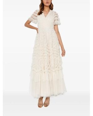 Needle & Thread Vestido Verity largo con volantes - Neutro