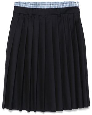 Miu Miu Batavia Geplooide Midi-Rok - Zwart