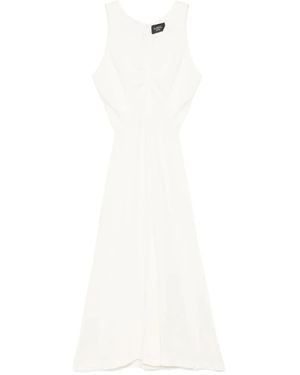 A.M.G Ruched-Detailed Maxi Dress - White