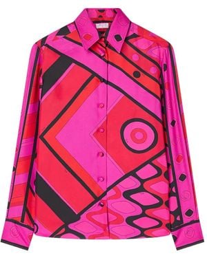 PUCCI Vivara-Print Silk Shirt - Pink