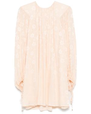 Chloé Jacquard Silk Mini Dress - Natural