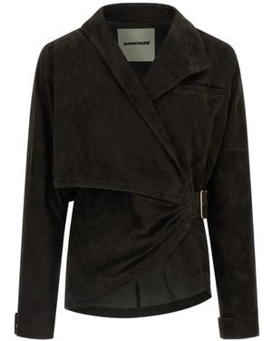 DARKPARK Chaqueta Cindy de ante con botones cruzados - Negro