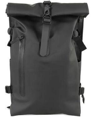 Rains Roll-Top Buckle-Fastening Backpack - Black