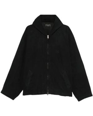 Balenciaga Hooded Zip-Up Jacket - Black