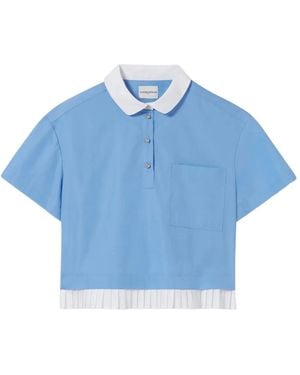 Claudie Pierlot クロップド ブラウス - ブルー