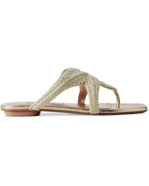 Aquazzura Sandales Reef Star En Cuir À Perles - Multicolour