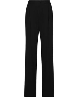 Dolce & Gabbana Pantaloni A Vita Alta Con Pieghe - Nero
