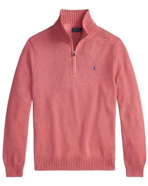 Polo Ralph Lauren Zip Long-sleeve Sweater - Pink