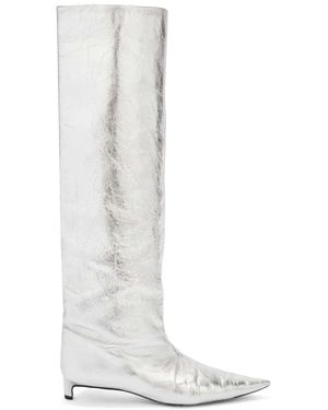 Jil Sander 30Mm Metallic Knee Boots - White