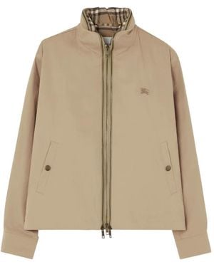 Burberry Cotton Twill Jacket With Warmer - Natural