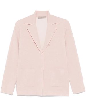 D.exterior Knitted Cashmere-Blend Notched Lapel Blazer - Pink