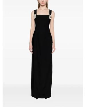 Dina Melwani Crystal-Embellished Gown - Black