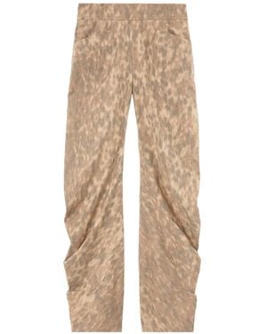 Ganni Printed Cotton Trousers - Natural