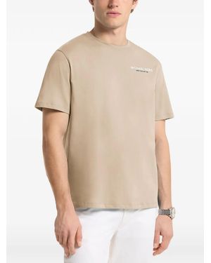 Michael Kors Logo-Print Short-Sleeve T-Shirt - Natural