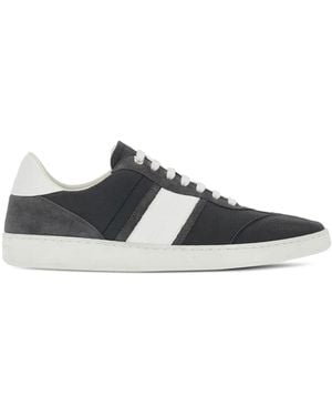 Ferragamo Logo-Embossed Leather Trainers - Grey