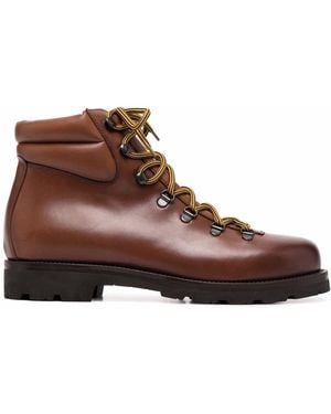 SCAROSSO Edmund Lace-Up Boots - Brown