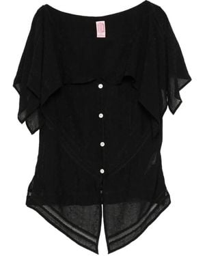 FETICO Blouse Boutonnée À Manches À Volants - Black