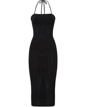 Wolford Robe Mi-Longue Froncée - Noir