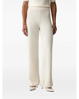 Ermanno Scervino Pointelle-Knit Wide-Leg Pants - Natural